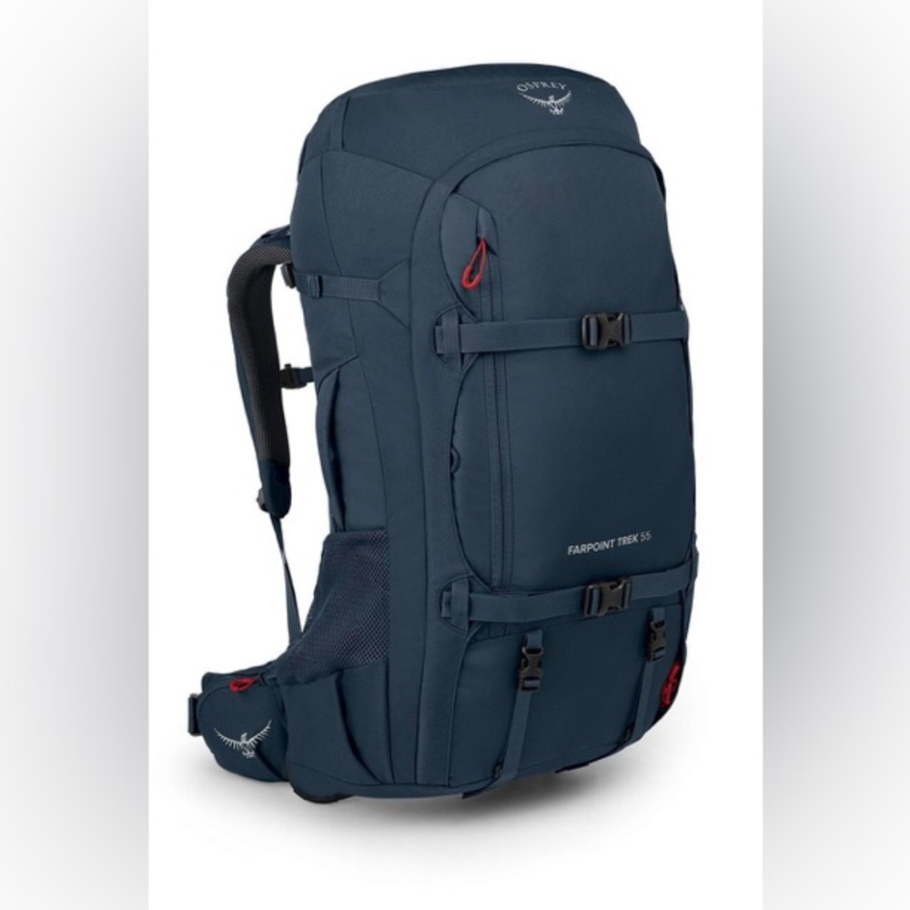 Osprey Farpoint Trek 55L Men's Travel Backpack, Muted Space Blue, One Size